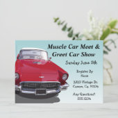 Klassisches Muskel-Auto-Party Einladung (Stehend Vorderseite)