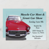 Klassisches Muskel-Auto-Party Einladung (Vorne/Hinten)