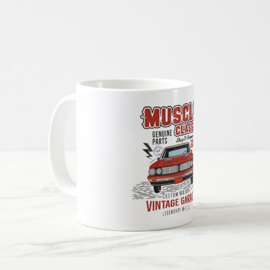 Klassisches Muskelauto Kaffeetasse (Vorderseite Links)