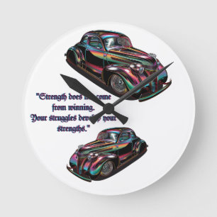 Klassisches Muskelauto Runde Wanduhr