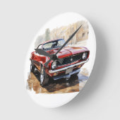 Klassisches Muskelauto Runde Wanduhr (Winkel)