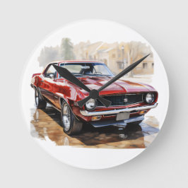 Klassisches Muskelauto Runde Wanduhr