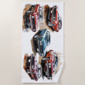 Klassisches Muskelauto Strandtuch (Vorderseite)