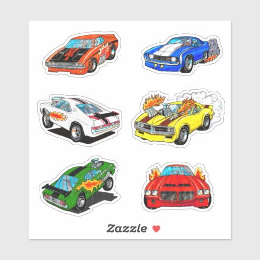 klassisches Muskelfahrzeug Aufkleber (Blatt)