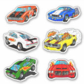 klassisches Muskelfahrzeug Aufkleber (Vorderseite)