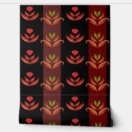 Klassisches Muster aus schwarzen, roten, braunen, Tapete