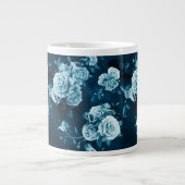 Klassisches Muster der blauen Rose Jumbo-Tasse (Vorderseite)