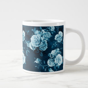 Klassisches Muster der blauen Rose Jumbo-Tasse