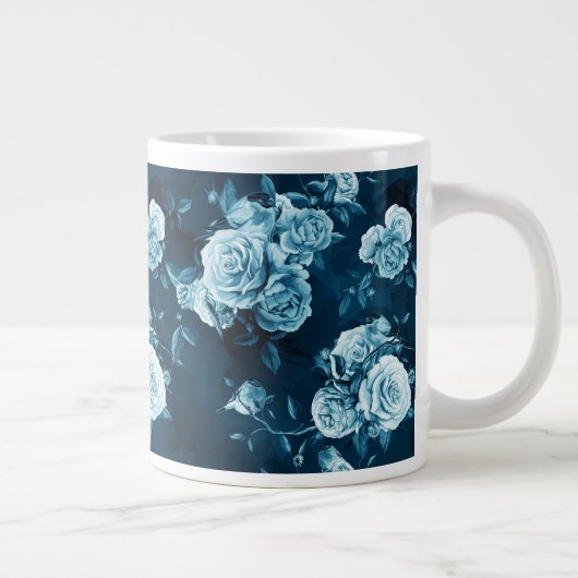 Klassisches Muster der blauen Rose Jumbo-Tasse (Rechts)