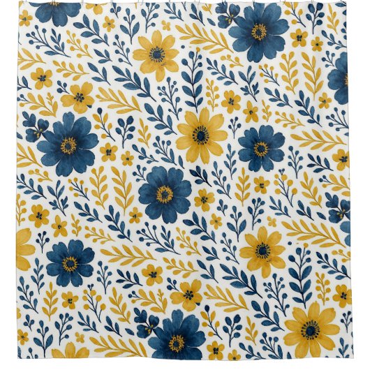 Klassisches Muster der mediterranen Blumenkunst Duschvorhang (Vorderseite)