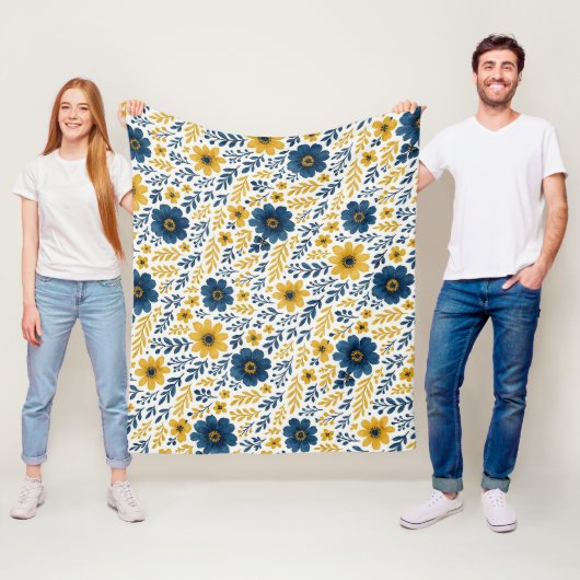 Klassisches Muster der mediterranen Blumenkunst Fleecedecke (Beispiel)