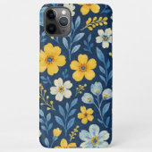 Klassisches Muster der mediterranen Blumenkunst iPhone Hülle (Rückseite)