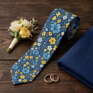 Klassisches Muster der mediterranen Blumenkunst Krawatte