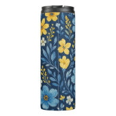 Klassisches Muster der mediterranen Blumenkunst Thermosbecher (Rückseite)