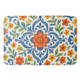 Klassisches Muster der mediterranen Flora Badematte