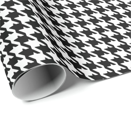 Klassisches Muster für Schwarz-weißes Hahnentrittm Geschenkpapier (Rolleneckpunkt)