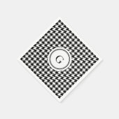 Klassisches Muster für Schwarz-weißes Hahnentrittm Serviette (Ecke)