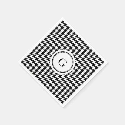 Klassisches Muster für Schwarz-weißes Hahnentrittm Serviette (Ecke)