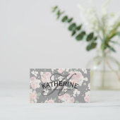 Klassisches Muster für Vintage Blume mit Bogentext Visitenkarte (Stehend Vorderseite)