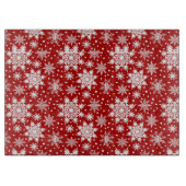 Klassisches Muster in Rot und Weiß-Schneeflocke Schneidebrett (Vorderseite)