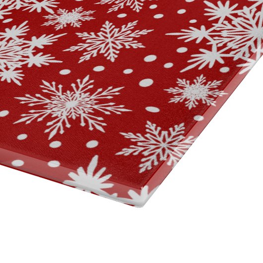 Klassisches Muster in Rot und Weiß-Schneeflocke Schneidebrett (Ecke)