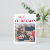 Klassisches Muster Merry Christmas Postcard Postkarte (Stehend Vorderseite)
