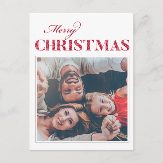 Klassisches Muster Merry Christmas Postcard Postkarte (Vorderseite)