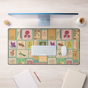 Klassisches Muster Retro Design Briefmarke und Tic Schreibtischunterlage