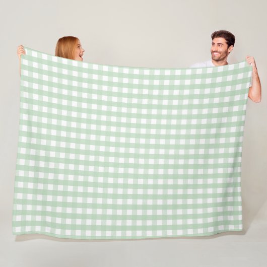 Klassisches Muster von Grün und Weiß Gingham Fleecedecke (Beispiel)
