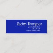Klassisches mutiges Zaffre|Navy blaues Mini Visitenkarte (Rückseite)