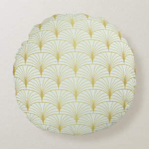 Klassisches nahtloses Art Deco-Muster. Geometrisch Rundes Kissen