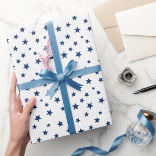 Klassisches Nahtloses Muster mit Navy-Blauen Stern Geschenkpapier