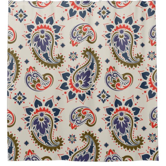 Klassisches, nahtloses Paisleydesign. Duschvorhang (Vorderseite)