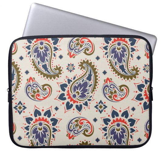 Klassisches, nahtloses Paisleydesign. Laptopschutzhülle (Vorderseite)