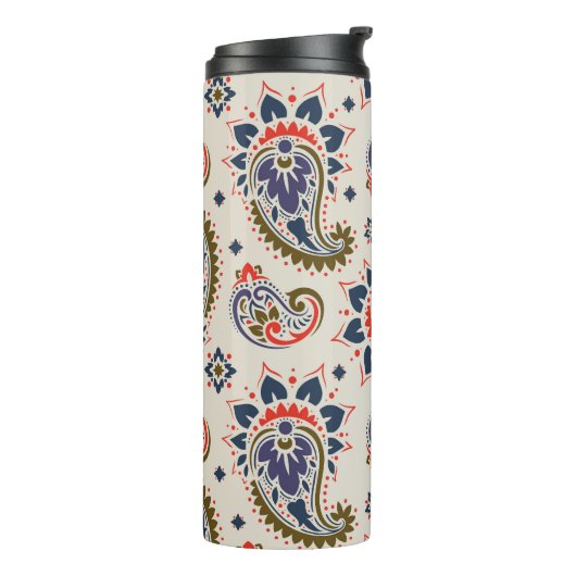 Klassisches, nahtloses Paisleydesign. Thermosbecher (Nach links gedreht)