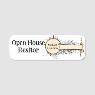 Klassisches Name-Tag Realtor Real-Anwesen Namensschild
