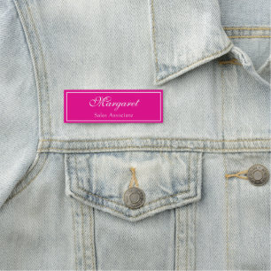 Klassisches Namensschild in knallrosa mit Namen un