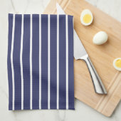 Klassisches Nautic Themed Navy Blue Stripped Geschirrtuch (Viertel Falte)