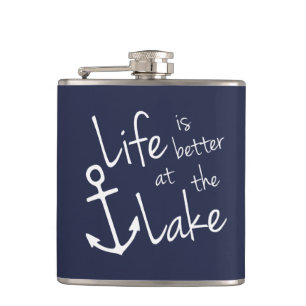 klassisches nautisches LEBEN AM SEE BESSER   Flachmann