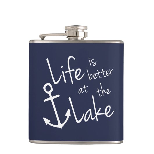 klassisches nautisches LEBEN AM SEE BESSER | Flachmann (Vorderseite)