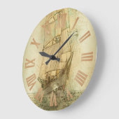 Klassisches nautischschiff (neutral) große wanduhr (Winkel)