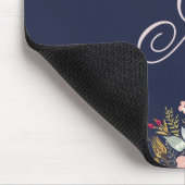 Klassisches Navy Blau Florales Benutzerdefiniertes Mousepad (Ecke)