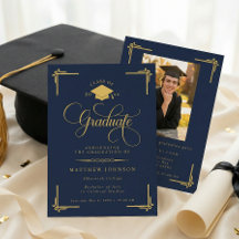 Klassisches Navy Blau Gold Abschluss