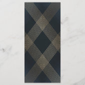 Klassisches Navy Blau Kalligrafie Monogramm Hochze Programm (Rückseite)
