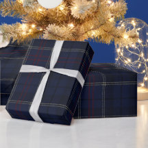 Klassisches Navy Blau Kariertes Weihnachten