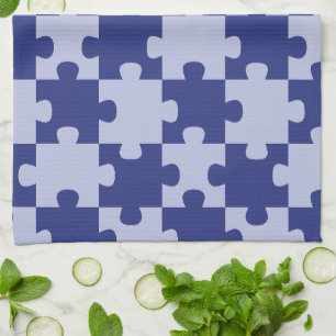 Klassisches Navy Blau Puzzle-Teil Nahtlos Geschirrtuch