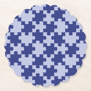 Klassisches Navy Blau Puzzle Teil Nahtlos Untersetzer