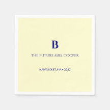 Klassisches Navy-Blau-Script-Monogramm
