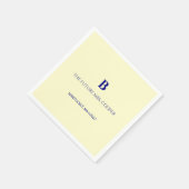 Klassisches Navy-Blau-Script-Monogramm Serviette (Ecke)