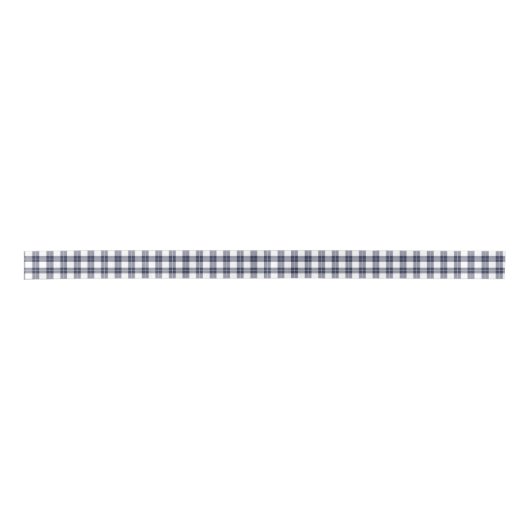 Klassisches Navy Blau und Weiß Kariertes Muster Satinband (Vorderseite)